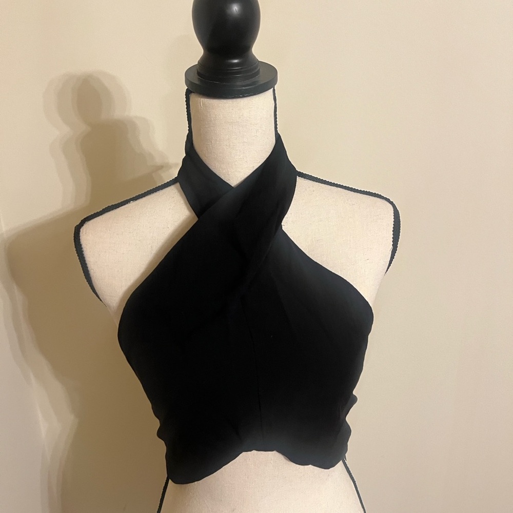 NWT linen Halter crop top